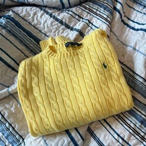 Ralph Lauren Butter Yellow Cable Knit Sweater